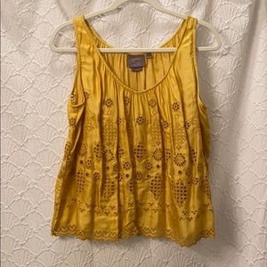 NWT Anthropologie petite (6P) yellow tank